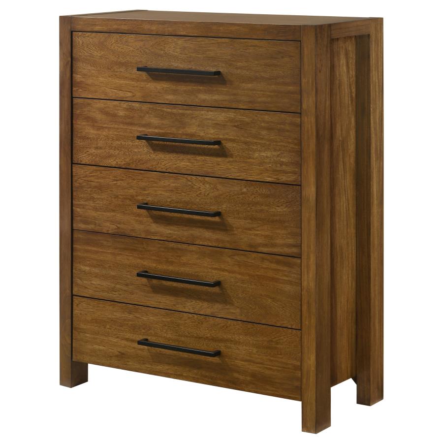 Adderley Warm Brown 5‑Drawer Bedroom Chest