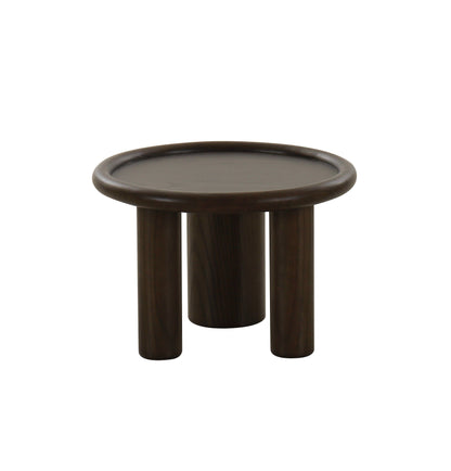 Modrest Strauss Contemporary Brown Ash Round End Table – Elegant Modern Accent Piece