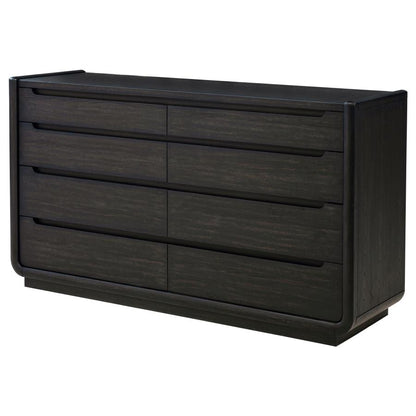 Leandro Burnished Black 8‑Drawer Bedroom Dresser