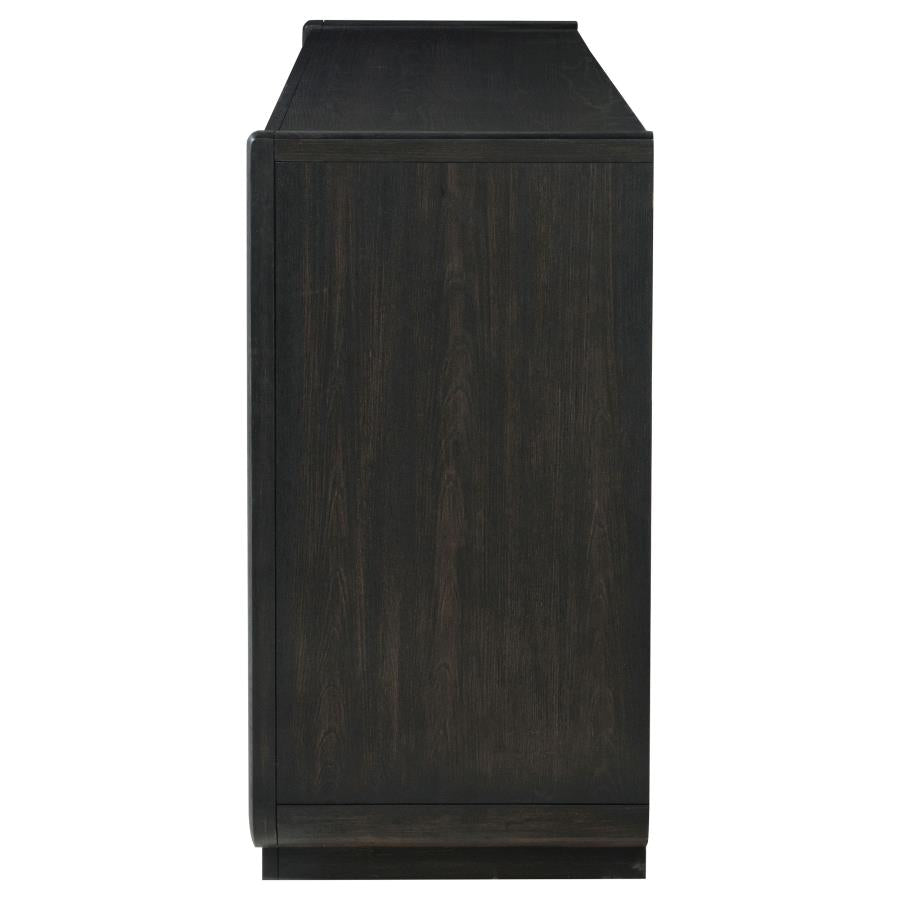 Leandro Burnished Black 8‑Drawer Bedroom Dresser