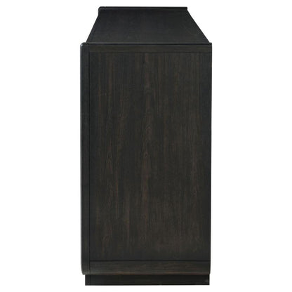 Leandro Burnished Black 8‑Drawer Bedroom Dresser