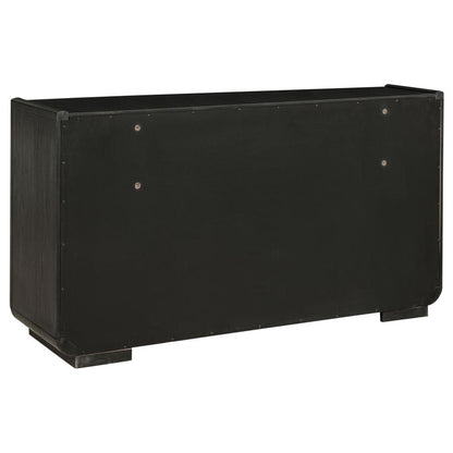 Leandro Burnished Black 8‑Drawer Bedroom Dresser