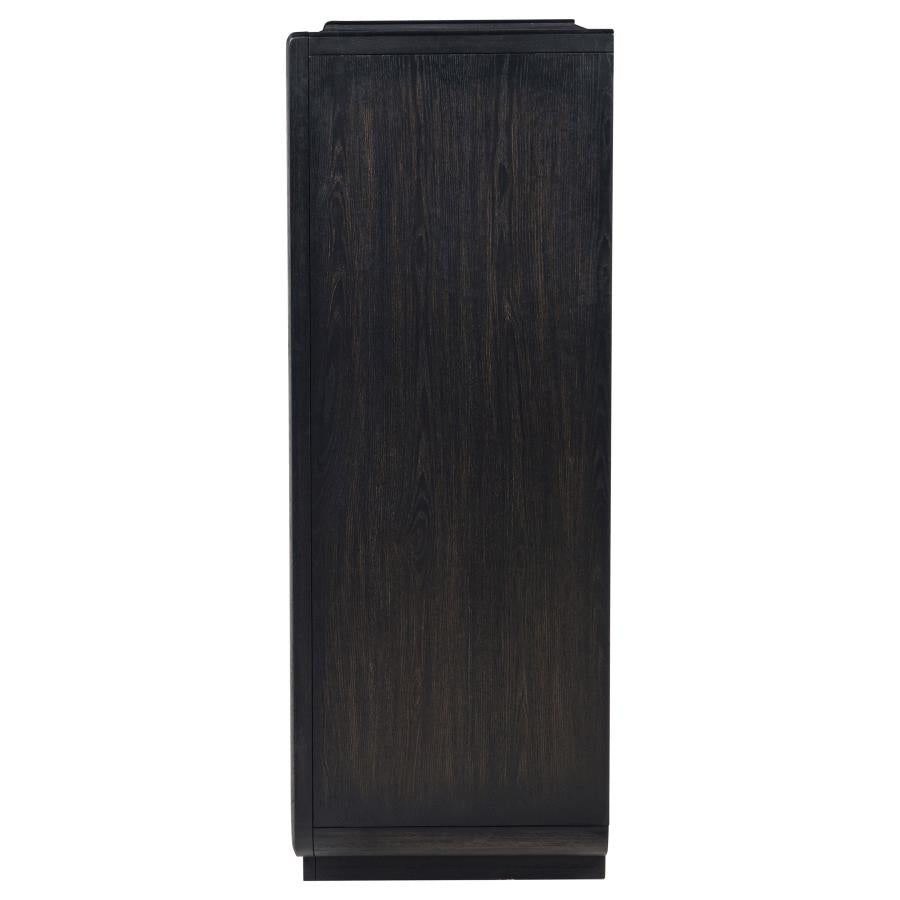 Leandro Burnished Black 5‑Drawer Bedroom Chest