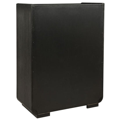 Leandro Burnished Black 5‑Drawer Bedroom Chest