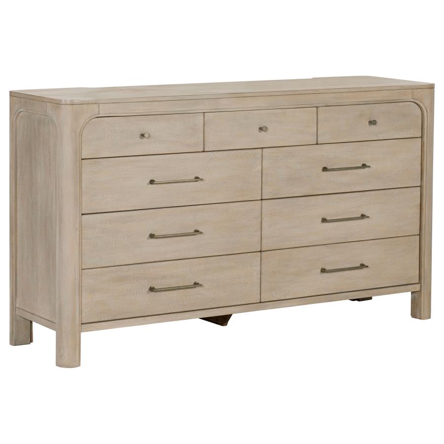 Solano Weathered Mango 9‑Drawer Bedroom Dresser Cabinet