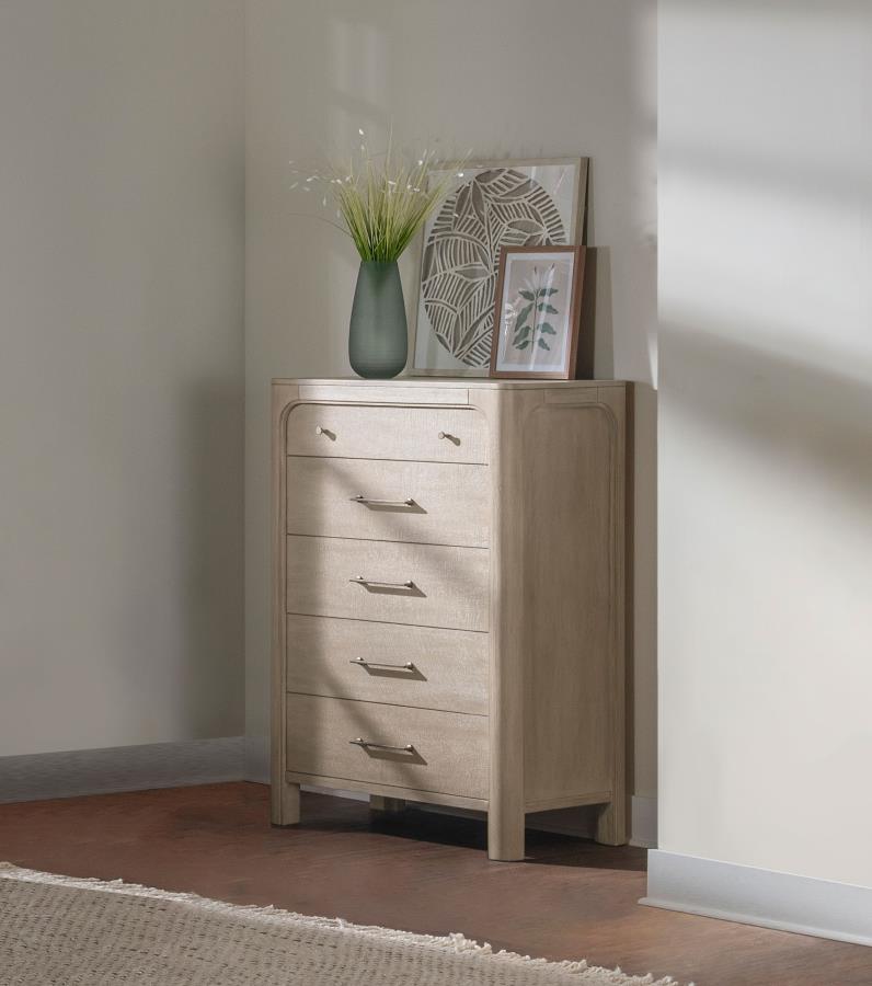 Solano Weathered Mango 5‑Drawer Bedroom Chest of Drawers