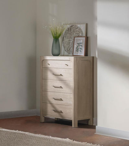 Solano Weathered Mango 5‑Drawer Bedroom Chest of Drawers