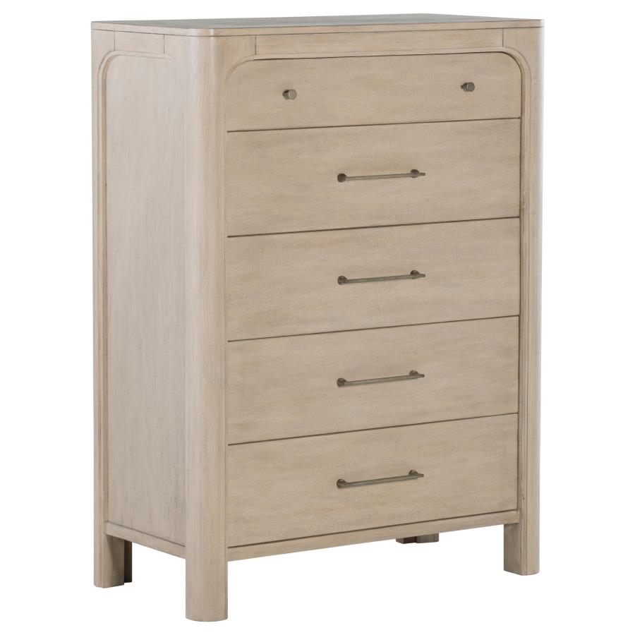 Solano Weathered Mango 5‑Drawer Bedroom Chest of Drawers
