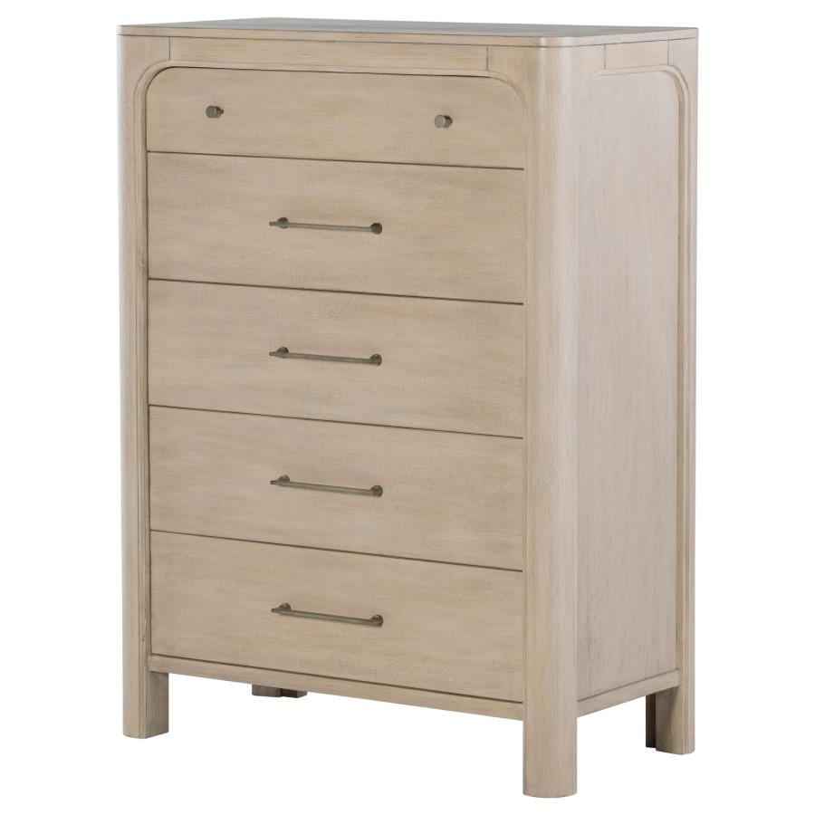 Solano Weathered Mango 5‑Drawer Bedroom Chest of Drawers