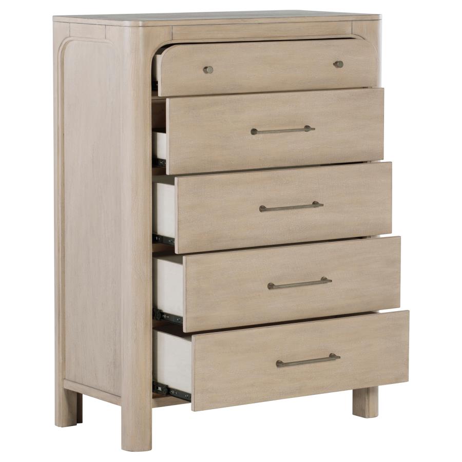 Solano Weathered Mango 5‑Drawer Bedroom Chest of Drawers