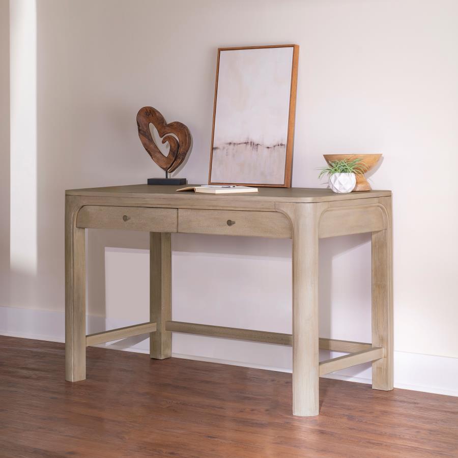 Solano Weathered Mango 2‑Drawer Makeup Table Vanity Desk