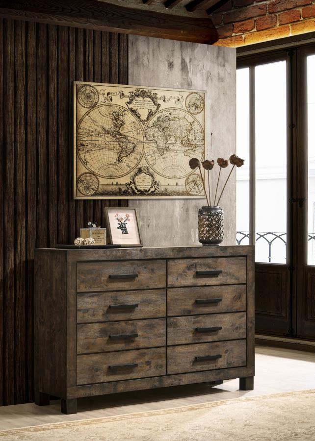 Woodmont 8-Drawer Dresser Rustic Golden Brow