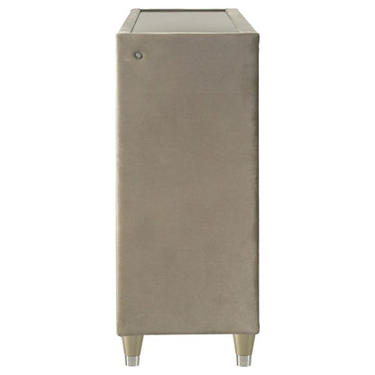 Lorient Ivory and Camel 8‑Drawer LED Bedroom Dresser