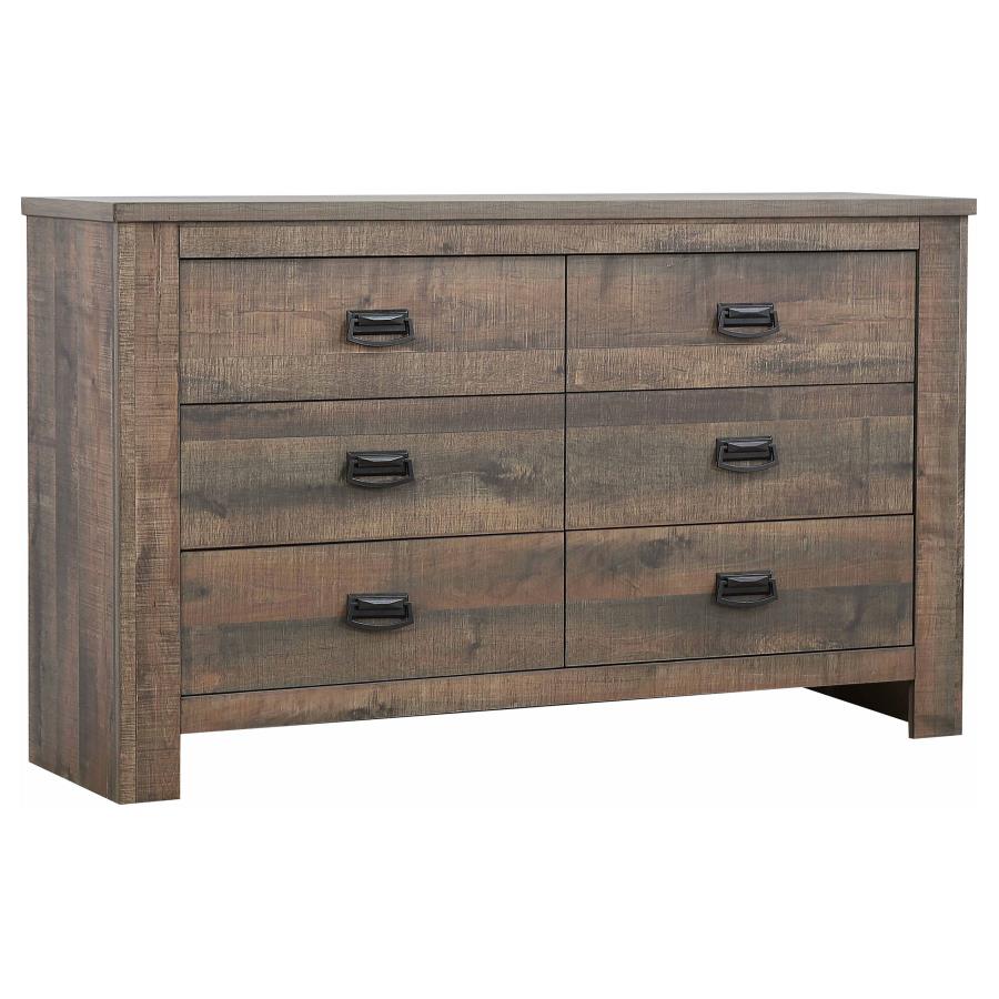 Frederick 6-Drawer Dresser Weathered Oak