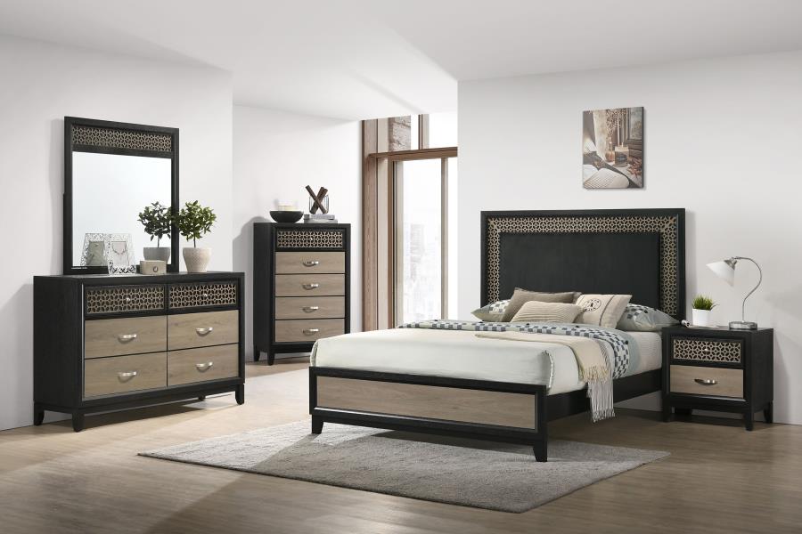 Valencia 5 Piece Bedroom Set Light Brown And Black