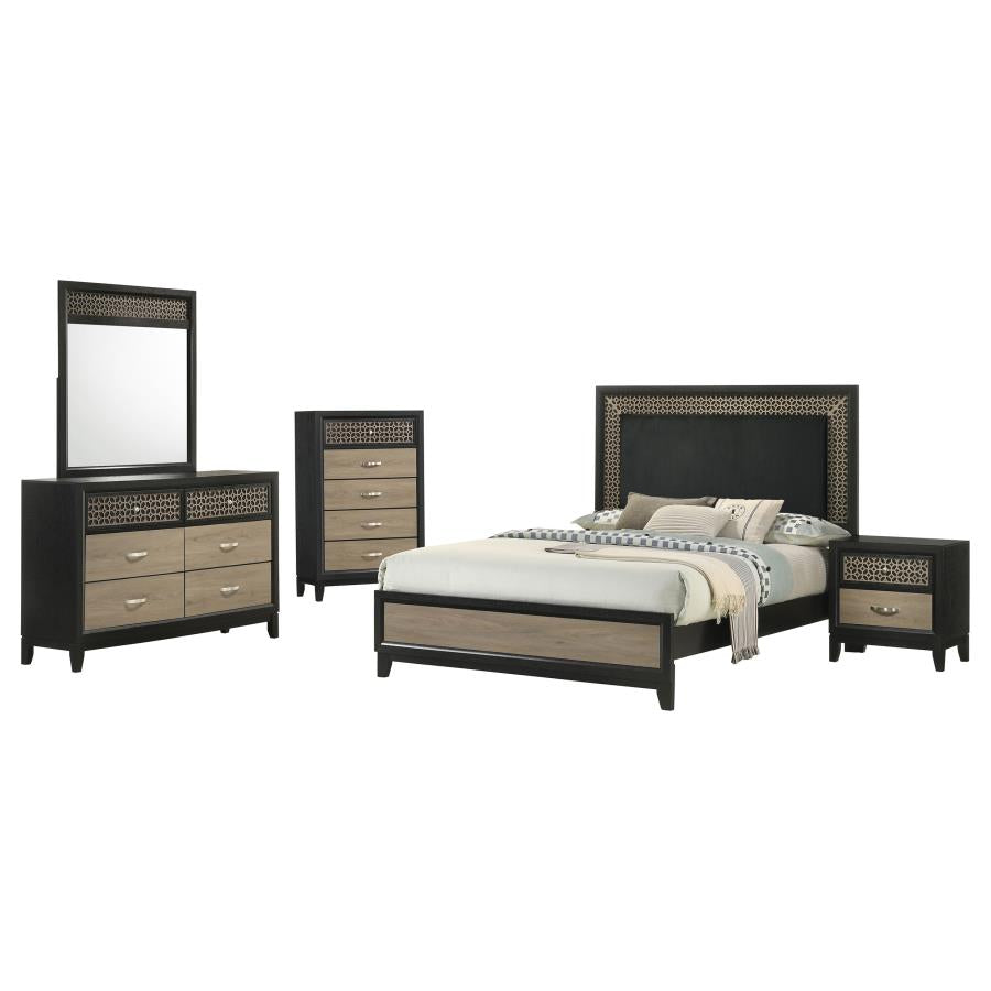 Valencia 5 Piece Bedroom Set Light Brown And Black