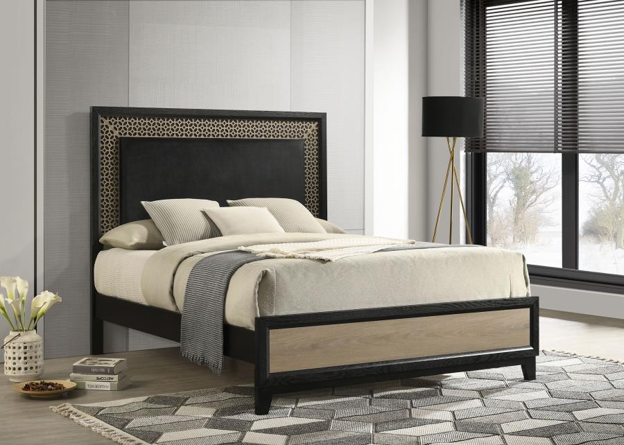 Valencia Bed in Light Brown and Black - Stylish and Modern Design for a Bold and Elegant Bedroom Look