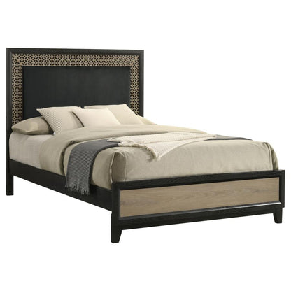 Valencia Bed in Light Brown and Black - Stylish and Modern Design for a Bold and Elegant Bedroom Look