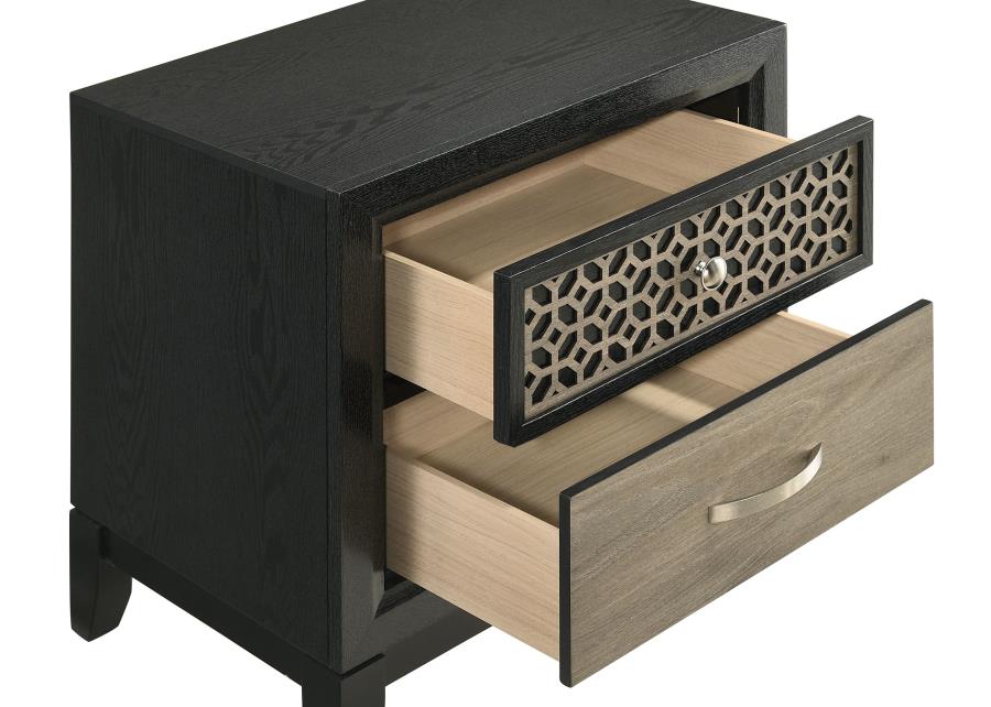 Valencia 2-drawer Nightstand Black