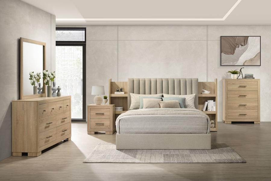 Arielle 5 Piece Light Oak Queen Bedroom Set
