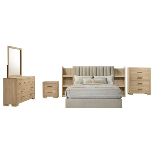 Arielle 5 Piece Light Oak Queen Bedroom Set