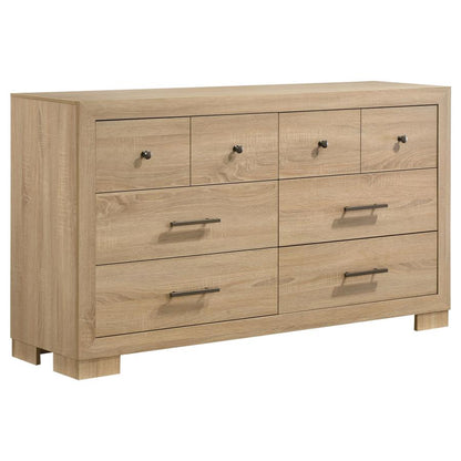Arielle Light Oak 6‑Drawer Bedroom Dresser Cabinet