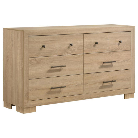 Arielle Light Oak 6‑Drawer Bedroom Dresser Cabinet