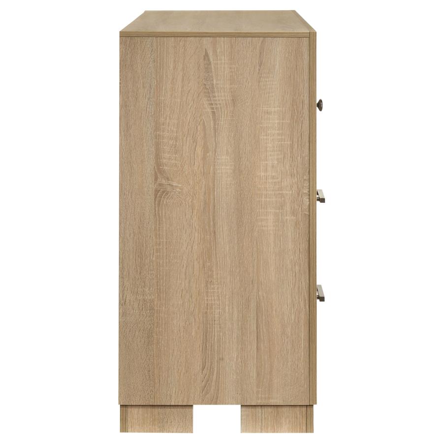 Arielle Light Oak 6‑Drawer Bedroom Dresser Cabinet
