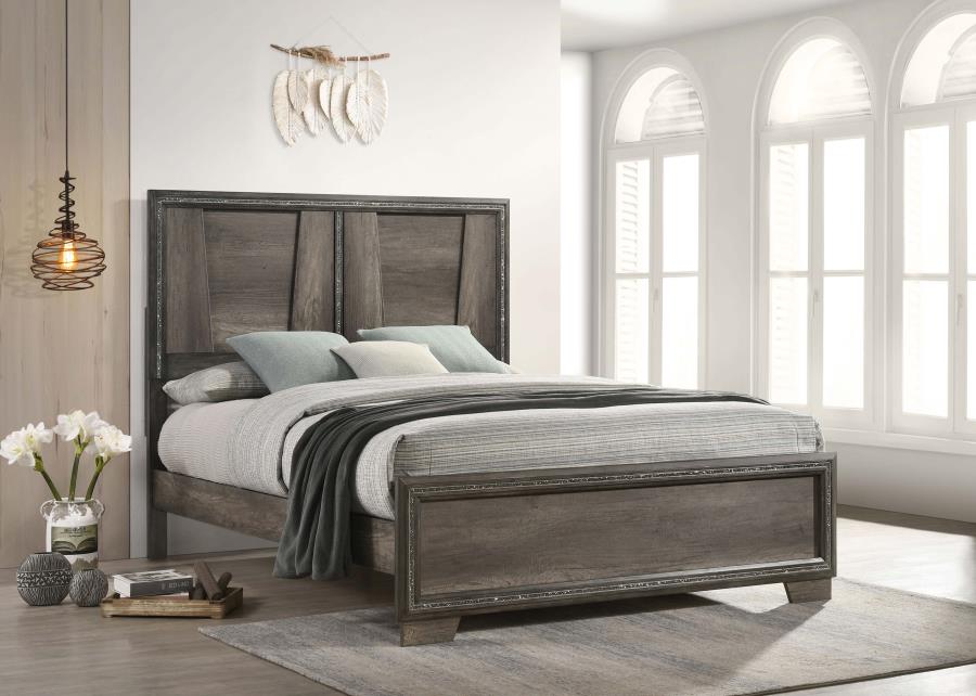 Janine Modern Panel Bed Grey