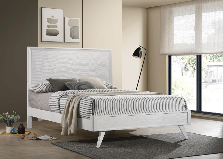 Janelle Modern Panel Bed White