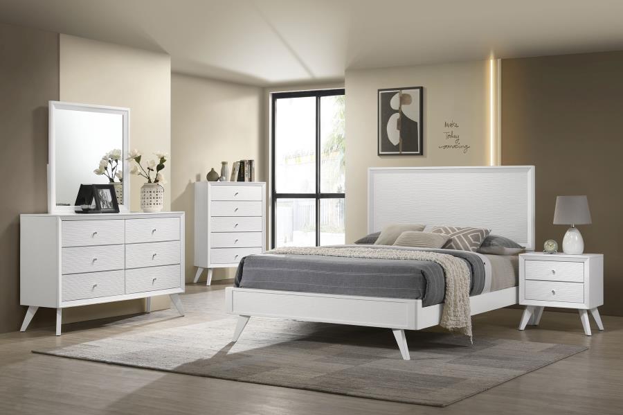 Janelle Modern Panel Bed White