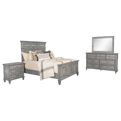 Avenue 4-Piece Panel Bedroom Set – Weathered Grey Finish for Rustic Sophistication and Cohesive Bedroom Elegance