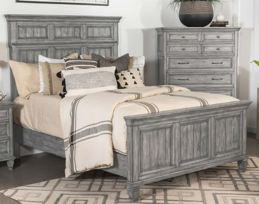 Avenue Wood Panel Bed Weathered Grey