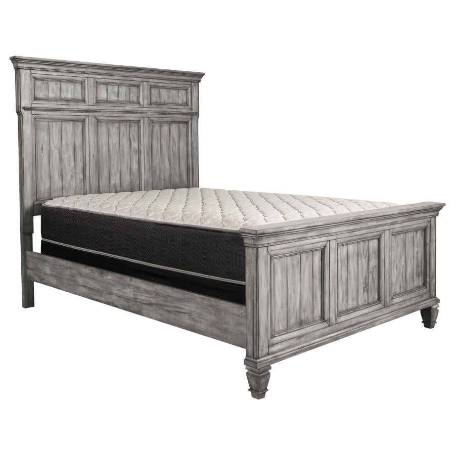 Avenue Wood Panel Bed Weathered Grey