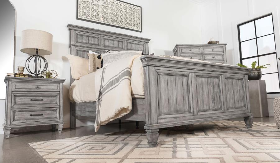 Avenue Wood Panel Bed Weathered Grey