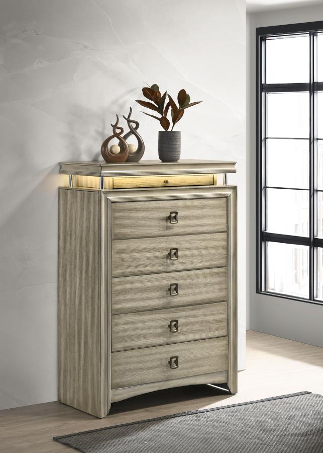 Giselle 6-Drawer Bedroom Chest – Rustic Beige Finish for Classic Charm and Practical Bedroom Storage