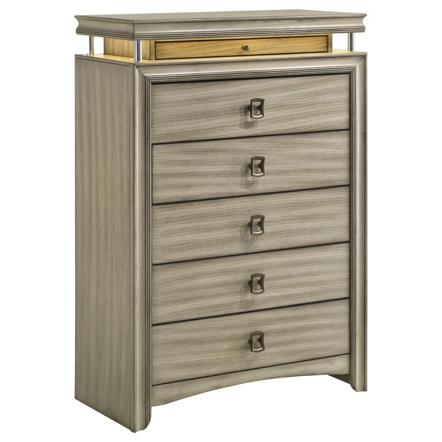 Giselle 6-Drawer Bedroom Chest – Rustic Beige Finish for Classic Charm and Practical Bedroom Storage