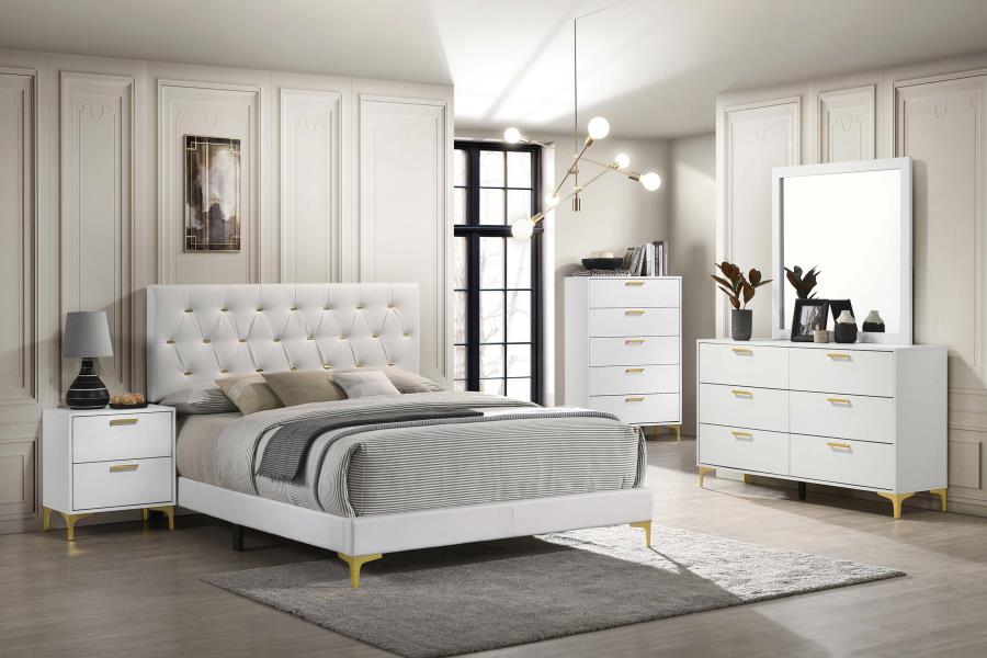 Kendall Upholstered Panel Bed White