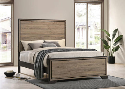 Baker Panel Bed in Brown and Light Taupe - Warm and Inviting Design with a Perfect Blend of Comfort and Style for Your Bedroom