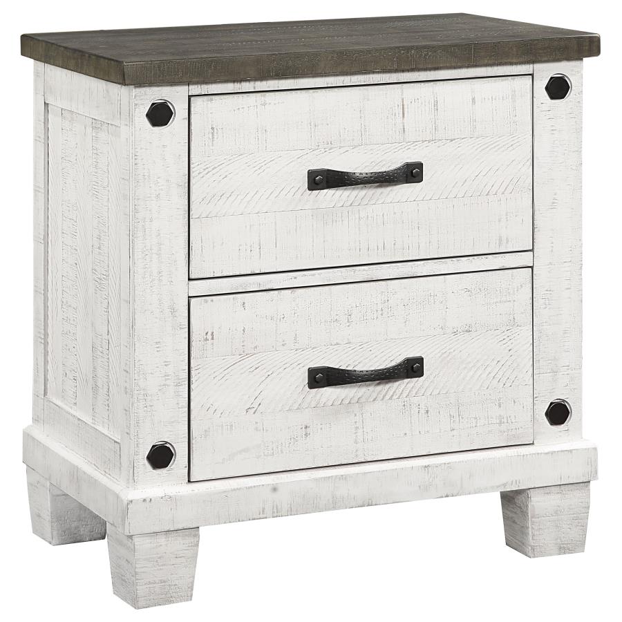 Lilith 4-Piece  Bedroom Set Distressed Grey And White