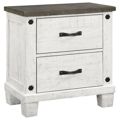 Lilith 4-Piece Bedroom Set – Distressed Grey & White Finish for Rustic Elegance and Complete Bedroom Charm