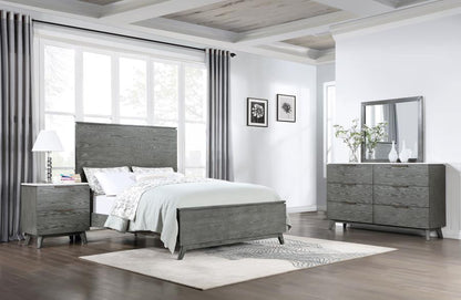 Nathan 4-Piece Bedroom Set White Marble And Grey