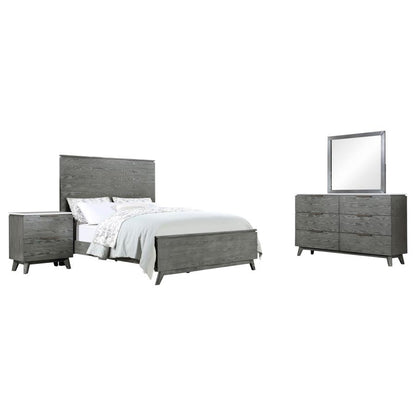 Nathan 4-Piece Bedroom Set White Marble And Grey