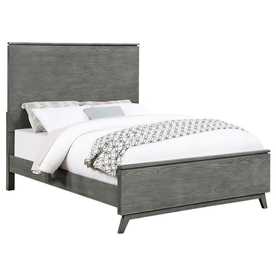 Nathan High Headboard Panel Bed Grey