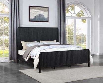 Brookmead Wood Panel Bed in Black - Timeless and Elegant Design for a Classic Bedroom Look