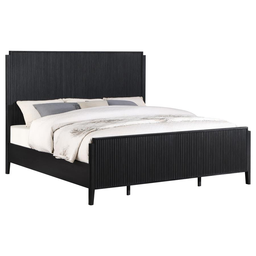 Brookmead Wood Panel Bed Black