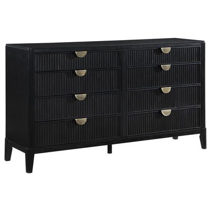 Brookmead 8-Drawer Bedroom Dresser – Black Finish for Sleek Sophistication and Spacious Bedroom Storage