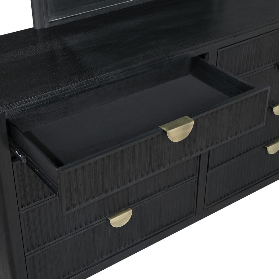 Brookmead 8-Drawer Bedroom Dresser – Black Finish for Sleek Sophistication and Spacious Bedroom Storage