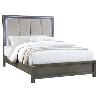 Kieran Wood LED Panel Bed in Grey - Contemporary Design with Built-In LED Lighting for a Stylish Bedroom Retreat