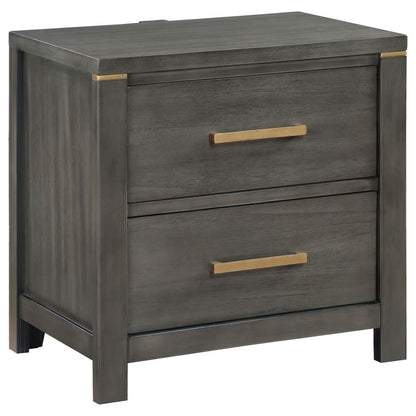 Kieran 2-Drawer Nightstand Bedside Table – Grey Finish for Modern Elegance and Convenient Bedroom Storage